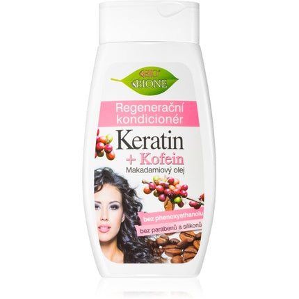 Condiționator pentru păr, Bione Cosmetics, Regenerant cu Keratină și Cofeină, 260 ml
