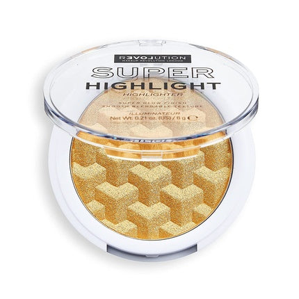 Highlighter Makeup Revolution Relove Super Highlight Gold, culoare auriu, ambalaj plastic