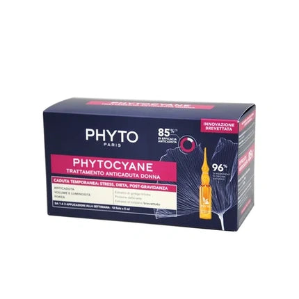 Tratament anti-cădere păr, Phyto Paris, Phytocyane, 12 fiole x 5 ml