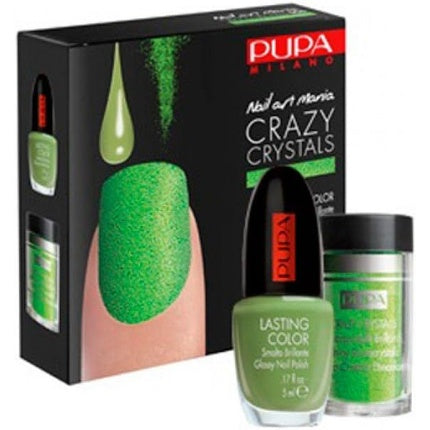 Set Manichiura Pupa Crazy Crystal, Smoky Brilliant Green