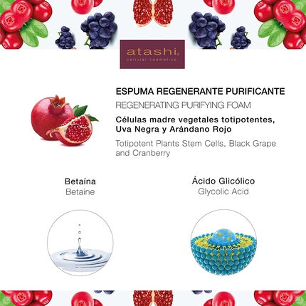 Spumă purificatoare, Atashi, antioxidantă, 212g