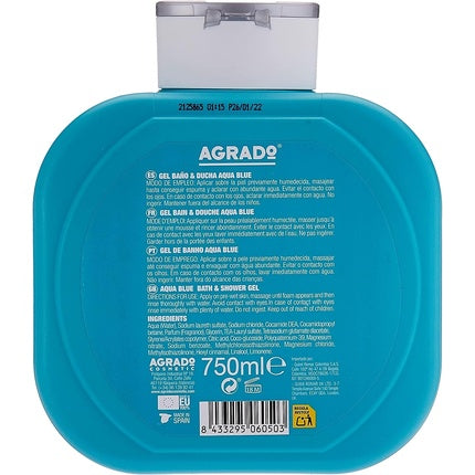 Gel de duș, Agrado, Aquablue, albastru, 750ml