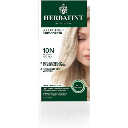 Vopsea de păr permanentă, Herbatint, Platinum Blonde, 135ml