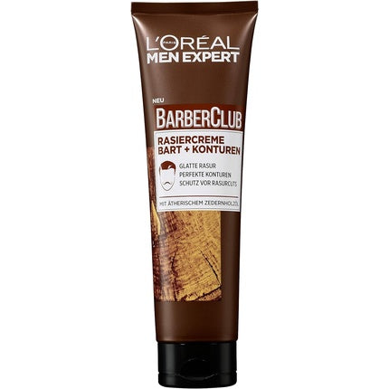 Crema de ras L'Oréal Men Expert Barber Club cu ulei de cedru, 150ml