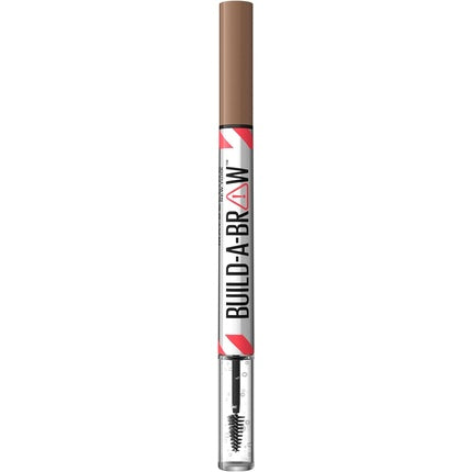 Creion sprancene, Maybelline New York, Build A Brow 2 in 1, rezistent la apa, Soft Brown