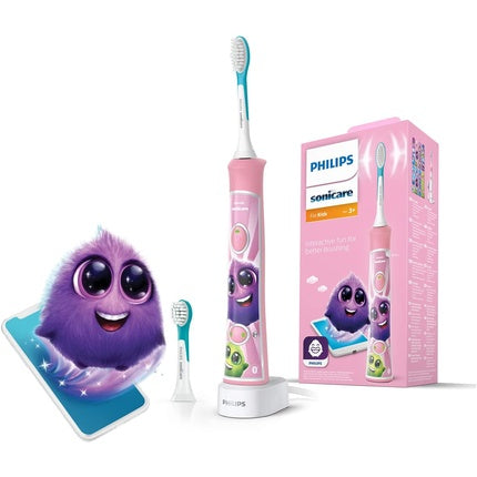 Periuță Electrică Copii, Philips Sonicare For Kids HX6352/42, Roz, Tehnologie Sonică