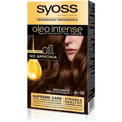 Color Permanent pentru Păr, Syoss Oleo Intense 418 Mocha Brown, 80 ml