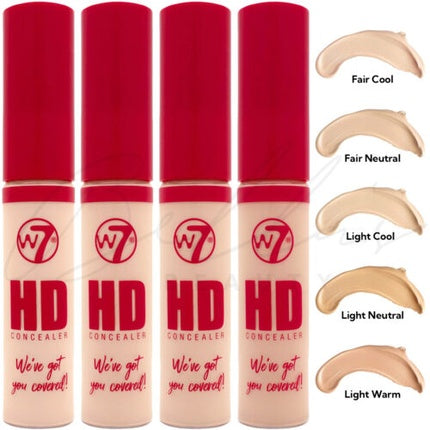 Concealer W7 HD Cremă, Nuanta Light Neutral, Vegan