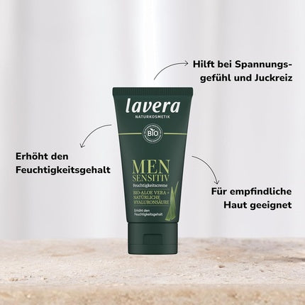 Cremă Hidratantă Facială Lavera Men Sensitive, 70 g, Verde