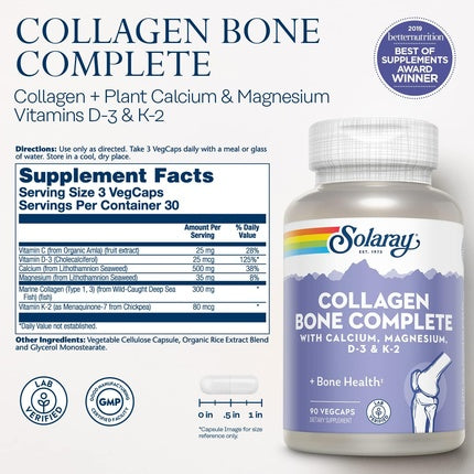 Supliment, Solaray, Collagen Bone Complete, 90 capsule