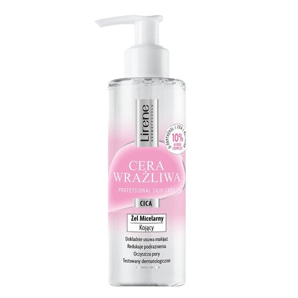 Gel Micelar Lirene pentru Piele Sensibilă, 145ml, Ambalaj cu Pompă