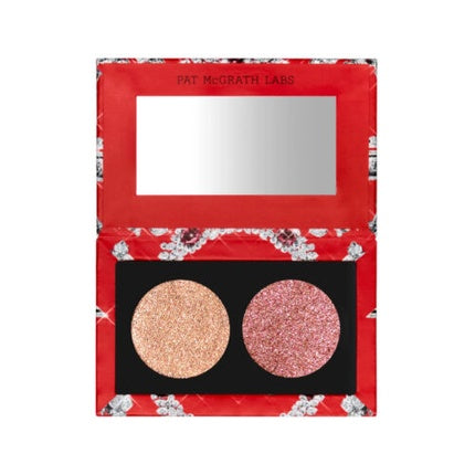 Paletă ochi Pat McGrath Labs Luminous Legends Eye Shadow Duo Petallic Passion, culori aurie și roz