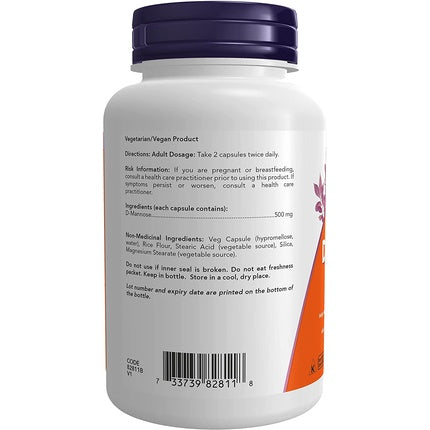 Capsule, Now Foods, D-Mannose 500mg, 120 bucăți