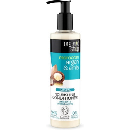Condiționator, Organic Shop, Moroccan Argan & Amla, 280ml, alb cu pumpă neagră