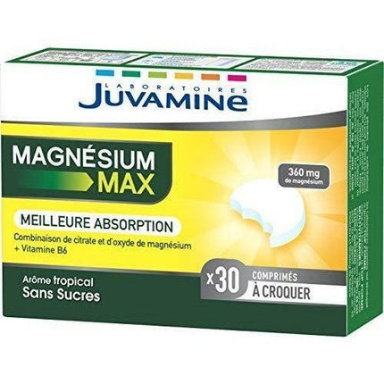 Juvamine Magnesium Max, Comprimabile, 30 bucăți, Aromă tropicală