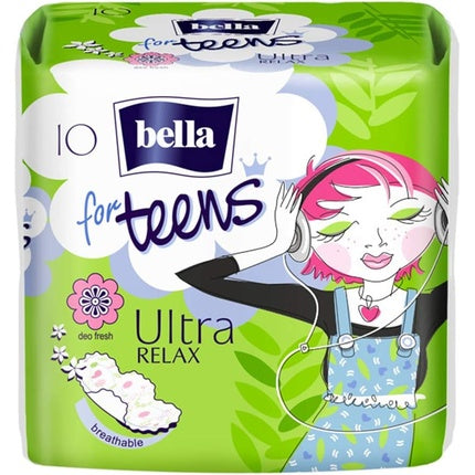 Bella for Adolescents Ultra Relax Sanitary Protection, Pachet 40 buc, Alb