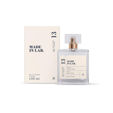 Parfum Made In Lab pentru femei, 100ml, sticlă transparentă cu dop auriu