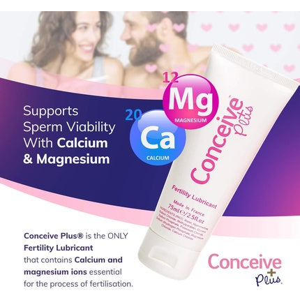Gel Lubrifiant Intim Conceive Plus, 75ml, Culoare Alb/Roze