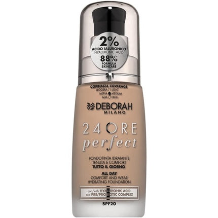 Fond de ten lichid, Deborah Milano, 24H Perfect, SPF 20, 30 ml, Vanilla