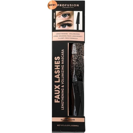 Mascara Profusion Cosmetics Faux Lashes Negru, Design Strălucitor