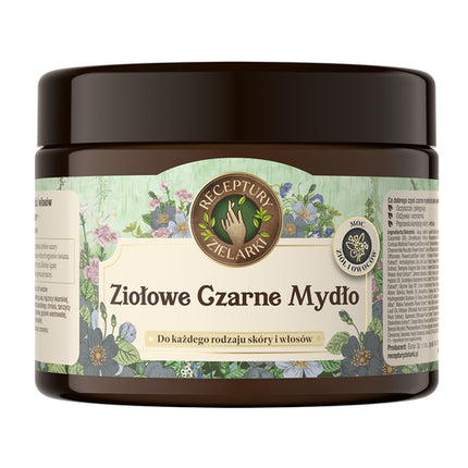 Receptury Zielarki Ziołowe Czarne Mydło pentru corp și păr, 300 ml
