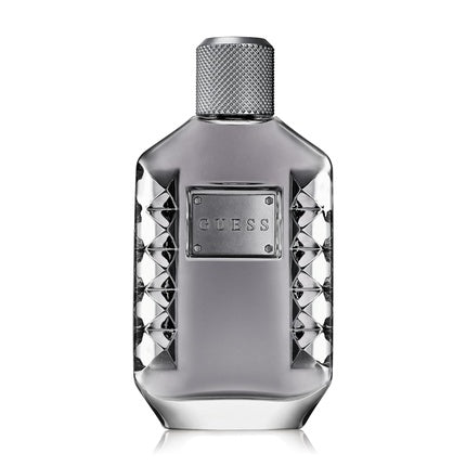 Set Parfum Bărbați GUESS Dare EDT 100ml + Deodorant 200ml + Body Spray 226ml, Sticlă argintie, design cu colțuri