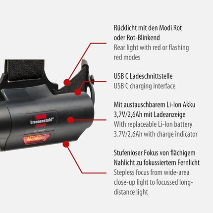 Lanternă Frontală LED Brennenstuhl KL 251 Negru
