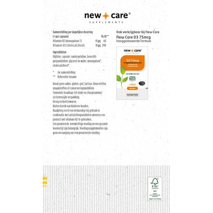 Supliment Vitamine, New Care, K2 și D3, 60 capsule