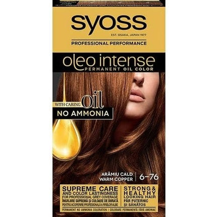 Vopsea de păr, Syoss, Oleo Intense 6-76, arămiu cald