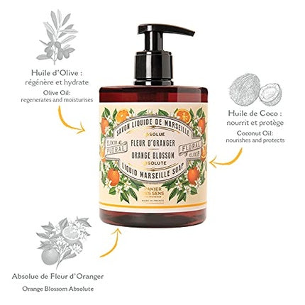 Panier Des Sens Marseille Orange Blossom Liquid Soap 500ml - Made in France