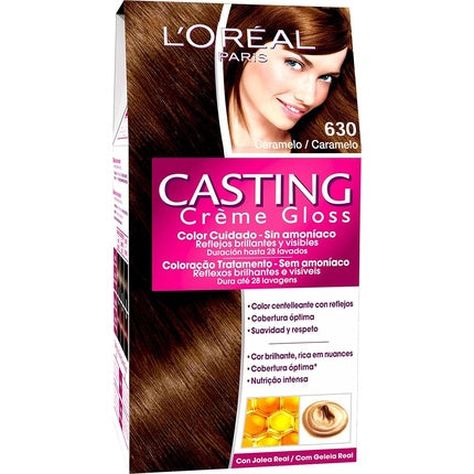 Vopsea de păr fără amoniac L'Oréal Paris Casting Creme Gloss 630 Caramel, 180ml