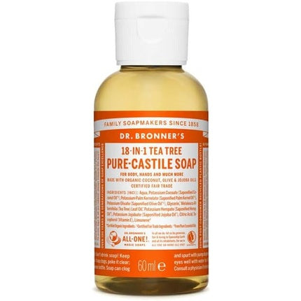 Săpun lichid Dr. Bronner's Tea Tree Pure-Castile, 60ml