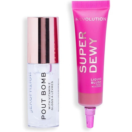 Gloss de buze, Makeup Revolution, set cadou, roz