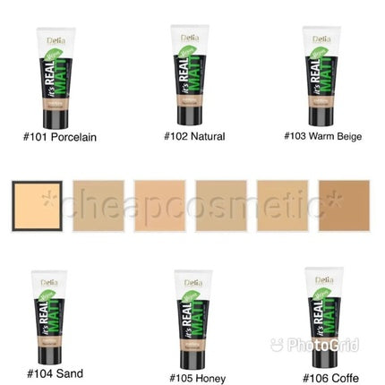 Fond de ten, Delia Cosmetics, It's Real Matt, Natural, 30ml