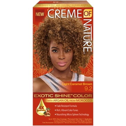 Creme Of Nature, Permanent Hair Color, Light Caramel Brown 9.2, Argan Oil