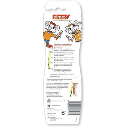 Periuță de dinți copii, Elmex, Beginner Soft, 0-3 ani, albastru și mov