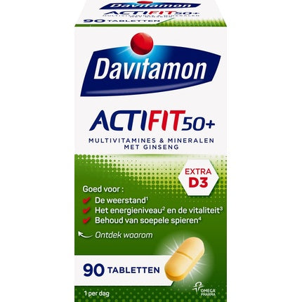 Tablete Vitamine Davitamon Actifit 50+, Ginseng, Vitamina D3, 90 buc