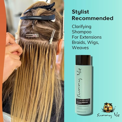 Șampon pentru Îndepărtarea Reziduurilor, Sunny Isle, Just For Wig, Weave, Braid & Extensions 12oz
