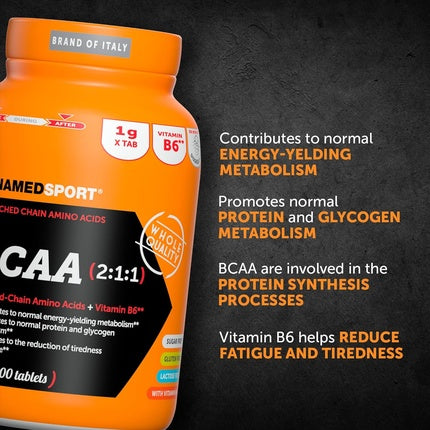 Supliment BCAA, Namedsport, 100 tablete, portocaliu