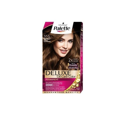 Vopsea de păr Palette Deluxe 555 Golden Gloss Caramel, Permanentă