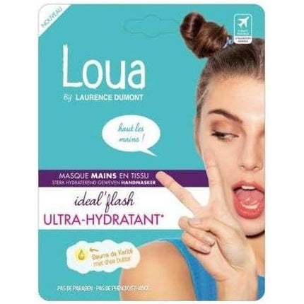 Mască de mână din țesut Loua by Laurence Dumont, Ideal Flash Ultra-Hidratant, conține unt de shea
