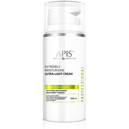 Cremă Hidratare Zilnică, Apis, Hydro Evolution Ultra-Light Extreme Hydrating Cream cu Pară și Rubarbă, Albă, 100 ml