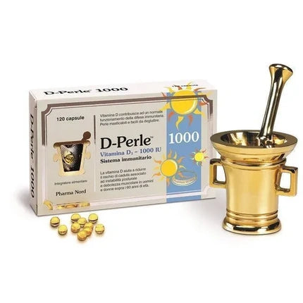 Vitamine D3, Pharma Nord, D-Perle 1000 IU, 58 g, Capsule aurii