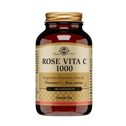 Integrator alimentar Solgar Rose Vita C 1000, Vitamina C, Rosa canina, 100 tablete