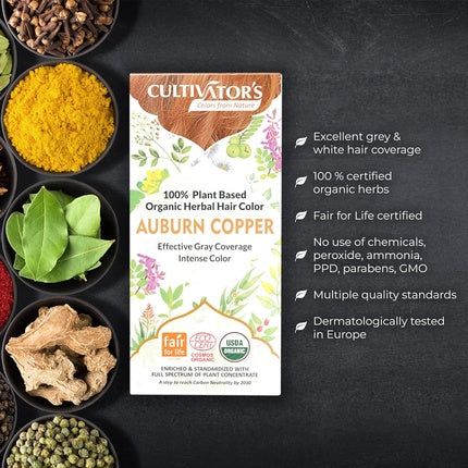 Vopsea Păr, Cultivator's, Auburn Copper, 100g, Organic