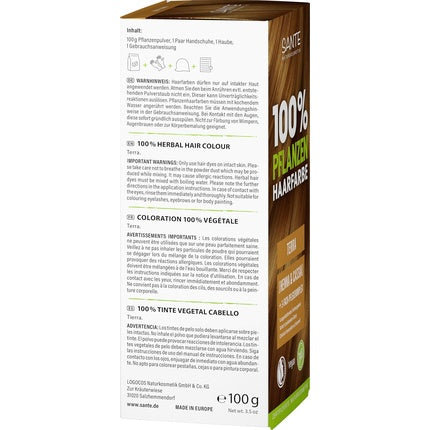 Pudră vopsea de păr vegetală Sante Naturkosmetik Terra 04, 130 g