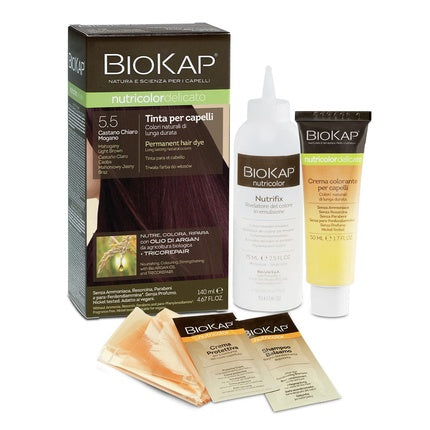 Vopsea de păr, Bios Line, Biokap Nutricolor Delicate, mahon