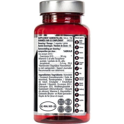 Supliment alimentar Lucovitaal Q10 30 mg cu Vitamina E, One A Day, sticlă roșie, capac argintiu