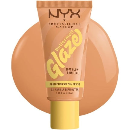NyX Professional Makeup Buttermelt Glaze Soft Glow Skin Tint, SPF 30, 02 Vanilla Bean Butter