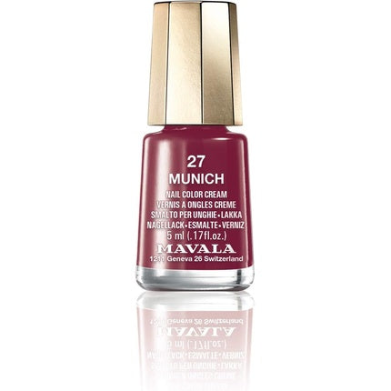 Smalt pentru unghii Mavala Mini Nail Colour Cream 5ml, nuanța 27 Munich, roșu-maro intens